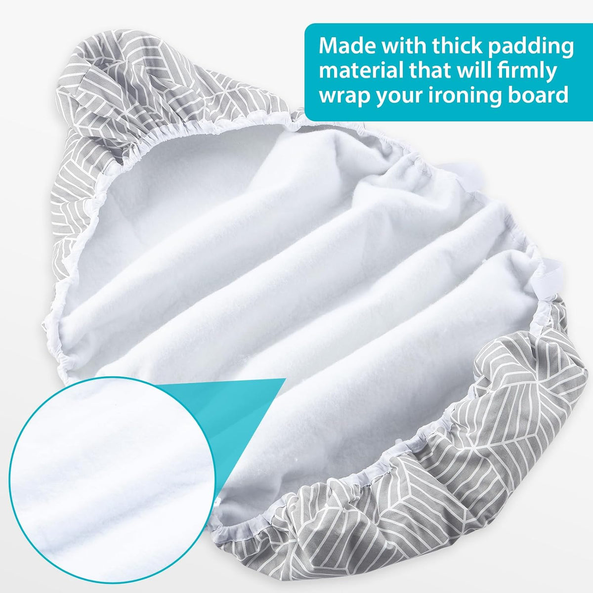 Ironing Board Cover with Padding 15 x 54 inch Standard Full Size, Heat Reflective with Hook and