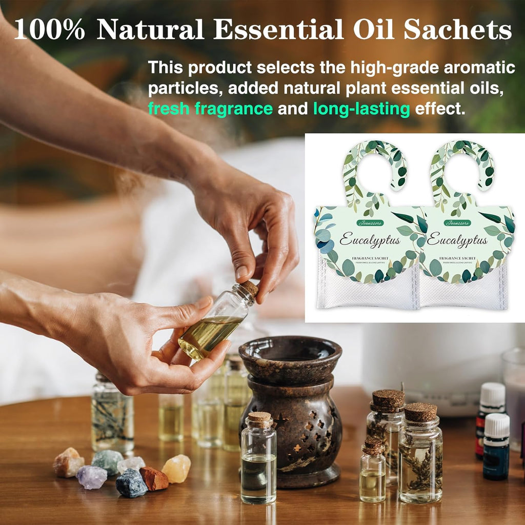 15 Packs Eucalyptus Scented Sachets Bag for Drawers and Closets, Air Freshener for Home Fragrance