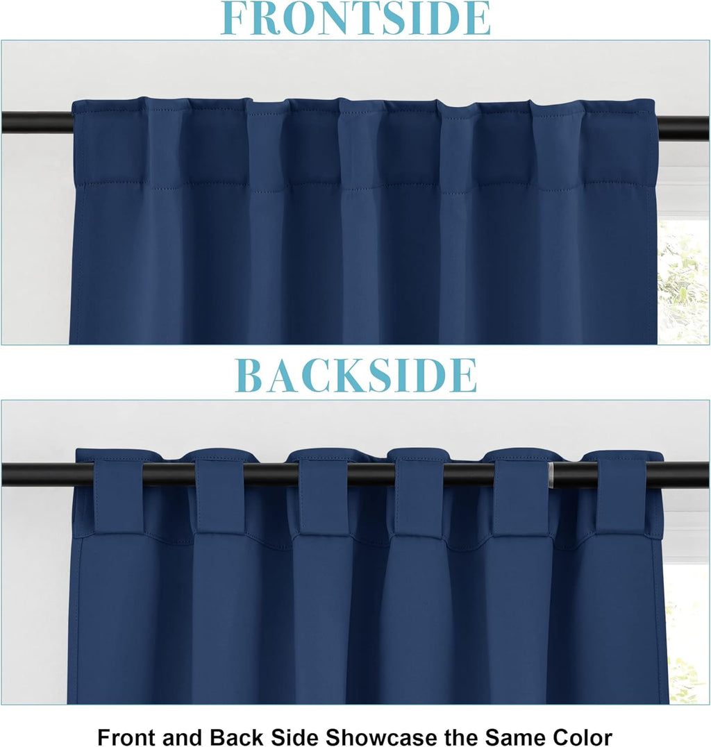 RYB HOME Blackout Kitchen Curtains, Thermal Insulated Back Tabs Window Curtain Room Darkening