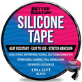 Black Heavy Duty Silicone Tape, Self-Fusing Rubber Hose and Plumbing Water Pipe Repair Seal, Coax