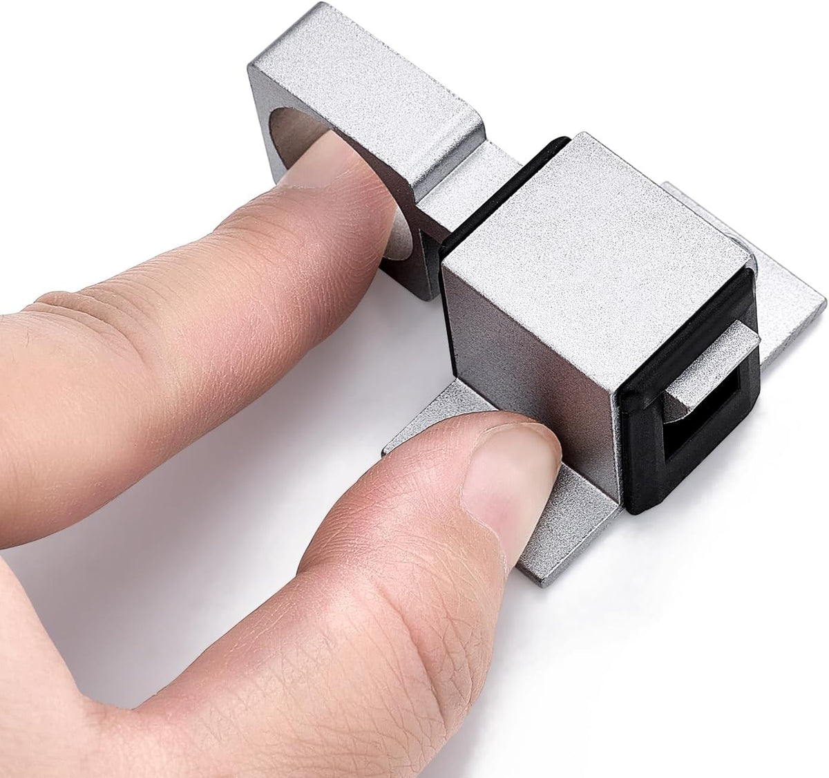 2 Packs Self-Closing Gate Latches, Silver Spring Door Lock, Aluminum Alloy Security Latch for