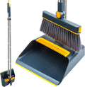 Long-Handled Broom and Dustpan Set, Windproof Broom Combination, 180-degree Rotating Brush Head