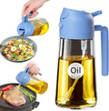 YARRAMATE 16oz/470ml Glass Olive Oil Sprayer for Cooking with Stickers, 2 in 1 Oil Dispenser for