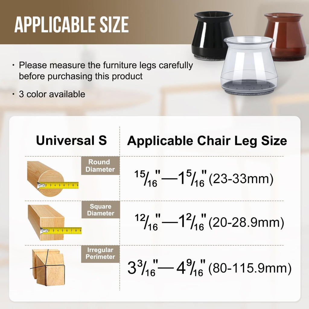 BUMACO 40Pcs Chair Leg Floor Protectors Chair Leg Protectors for Hardwood Floors Silicone Pads