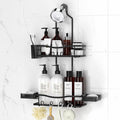 Rustproof Shower Caddy Hanging with Soap Holders for Bathroom, Black