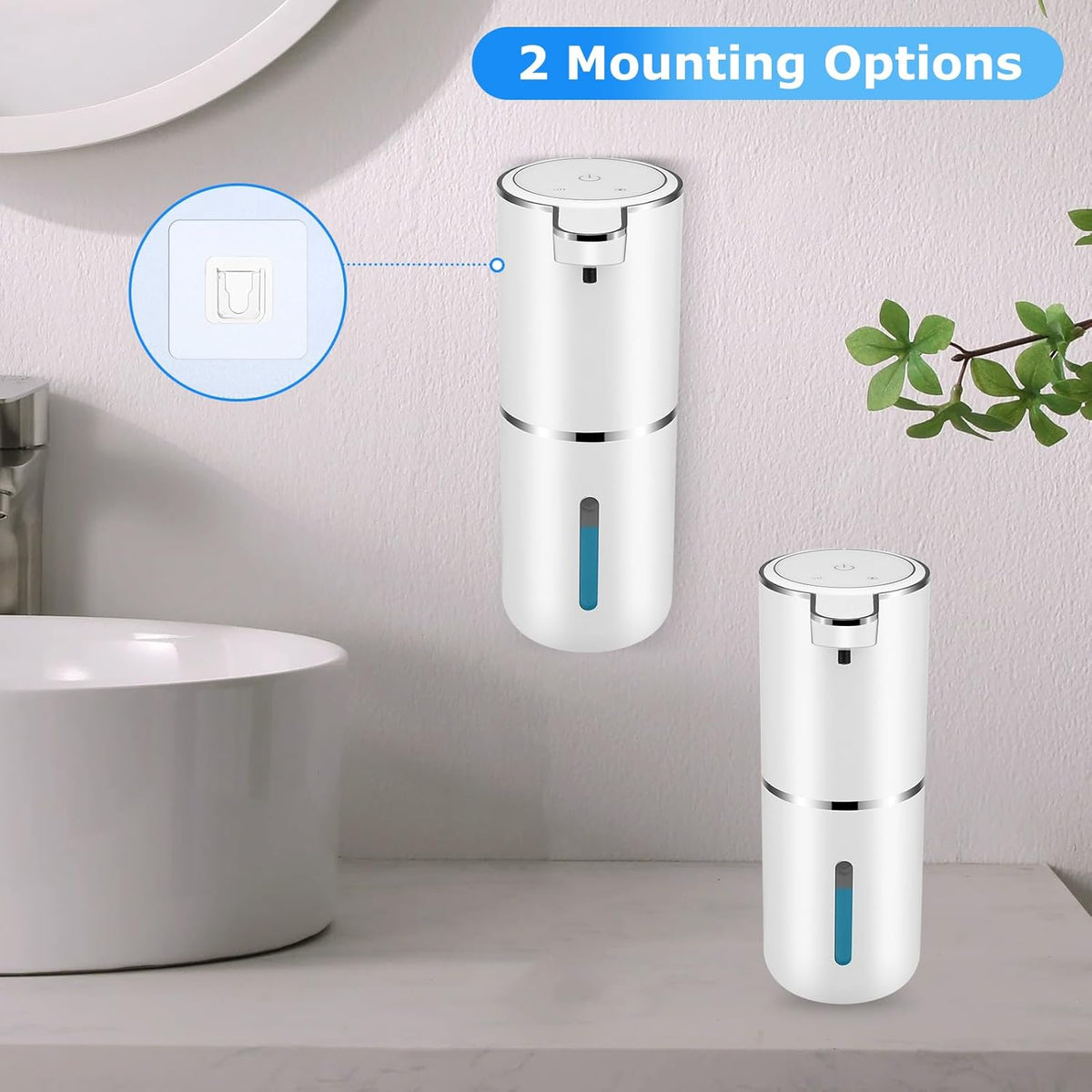 2 Pack Automatic Soap Dispenser,Automatic Liquid Soap Dispenser Touchless,12.8oz/380ml USB
