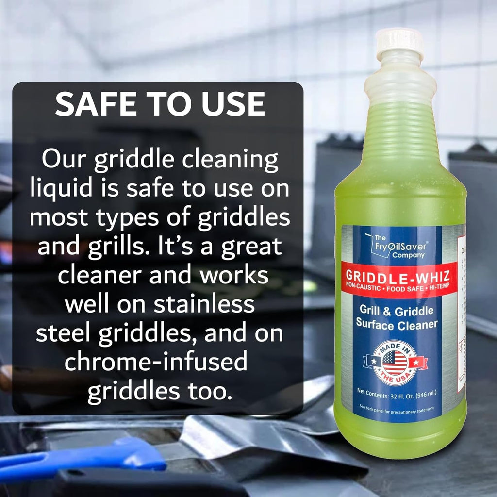 Griddle-Whiz Grill & Griddle Cleaner (4-Pack) | Removes Grease, Food Residue, Burnt On Organics |
