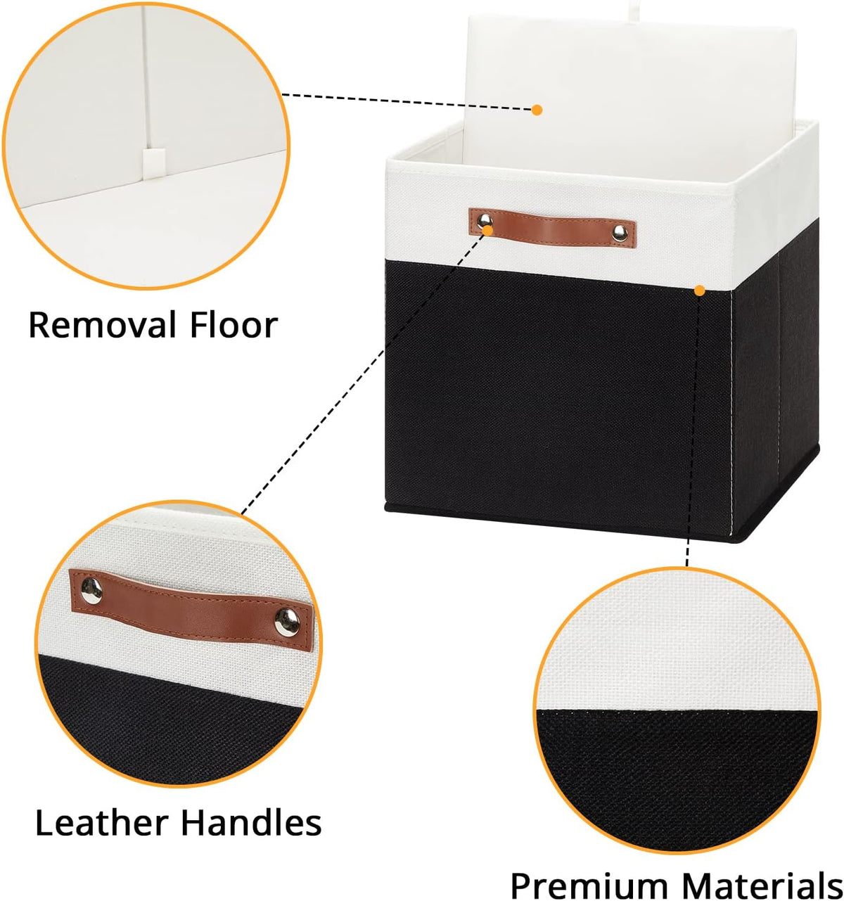 DULLEMELO Storage Cubes 13 inch,Cube Storage Bins with Handles for Organizing,Fabric Storage
