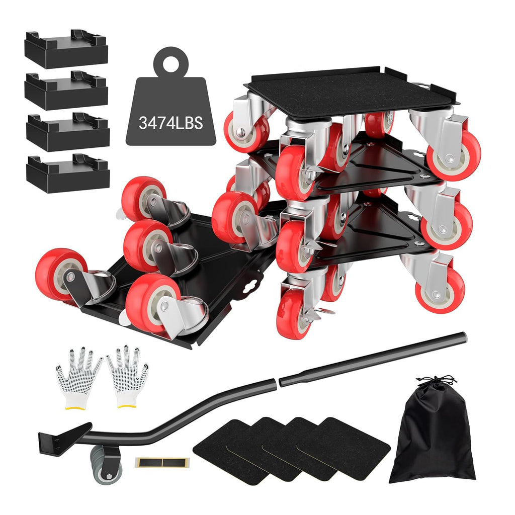 【Upgrade Large】 Furniture Dolly,Furniture Movers with 5 Wheels,Carbon Steel Panel Heavy Duty