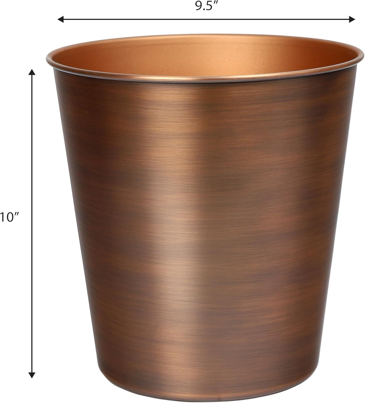 happimess HPM1113B Nolan Modern Classic Smooth Steel 2-Gallon Wastebasket for Home, Bathroom