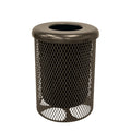 COATEDOUTDOORFURNITURE RFT-TXTBRW Heavy Duty Round Trash Receptacle with Flat Top, Liner Included