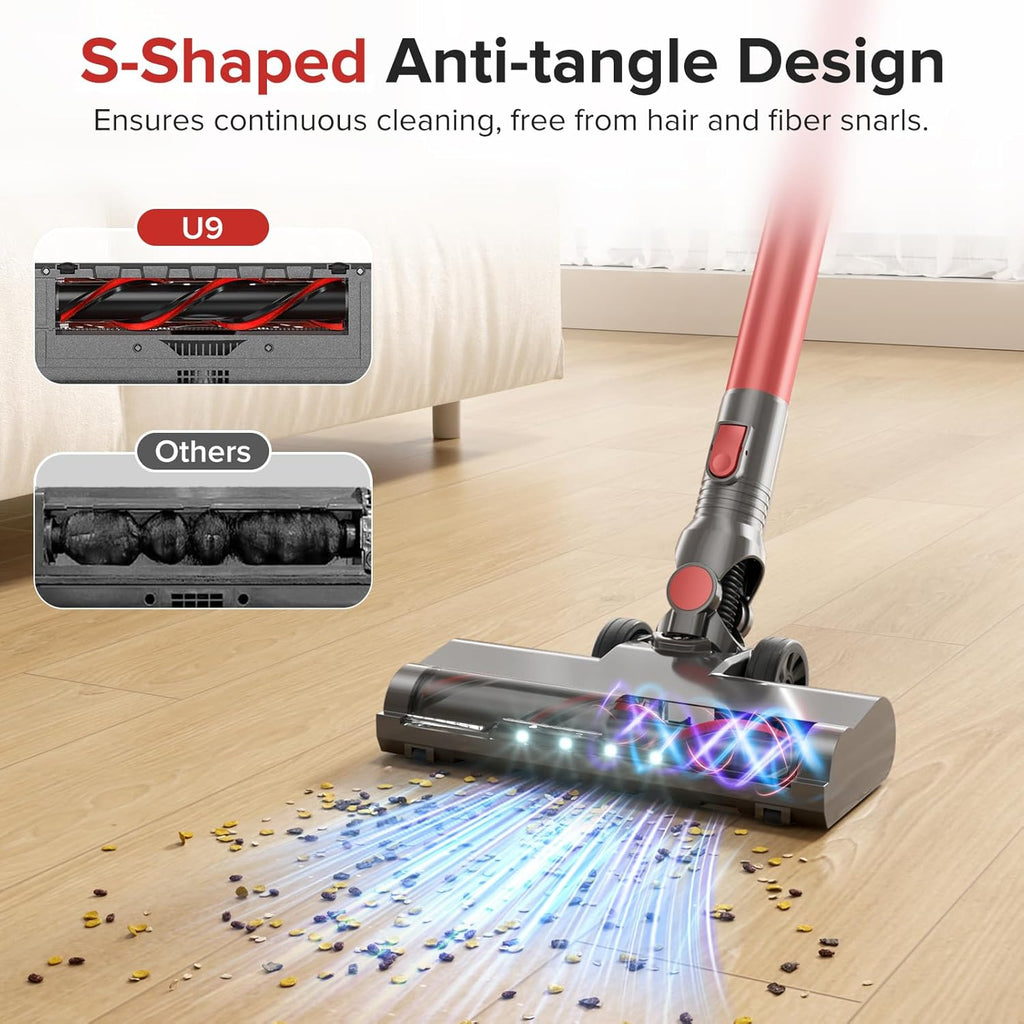 Cordless Vacuum Cleaner with Self-Standing, 40KPA Stick Vacuum Cleaners for Home, 8-in-1