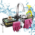 Sink Organizer Rack for Kitchen and Bathroom, 2024 New Kitchen Sink Faucet Organizer with Drip Tray