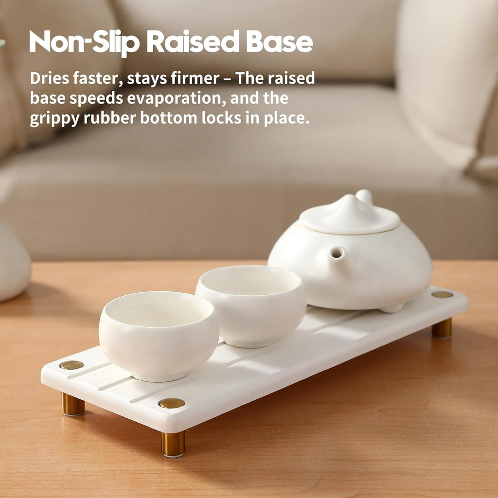 Instant Dry Sink Caddy Kitchen Sink Organizer, Quick Drying Diatomaceous Earth Stone Sink Tray
