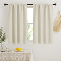 RYB HOME Beige Short Curtains Blackout, 45 inch Durable Cafe Curtains Room Darkening Window Drapes