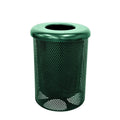 COATEDOUTDOORFURNITURE RFT-P-TXTGRN Heavy Duty Round Trash Receptacle with Flat Top, Liner