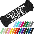 TECEUM Cotton Rope 3/16” (5 mm) – 200 FT – Strong All-Purpose Braided Rope – Natural Cotton – for