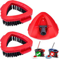 2 Pcs Mop Scrub Brush Head and 1 Mop Base Part Replacement for EasyWring 1 Tank System, Hard