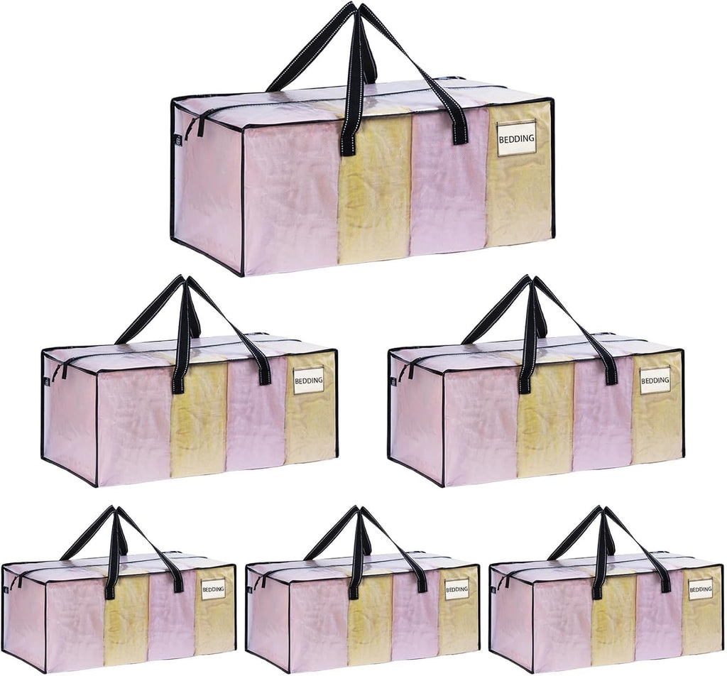 VENO 6 Pack Moving Bags Extra Large Storage Bags for College Move-In, Heavy-Duty Storage Totes