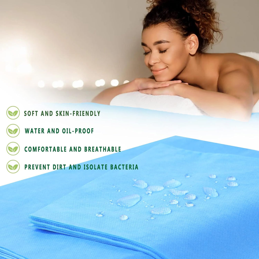 100 Pcs Disposable Bed Sheets 31" x 71" Massage Table Sheets Non Woven Fabric SPA Bed Cover
