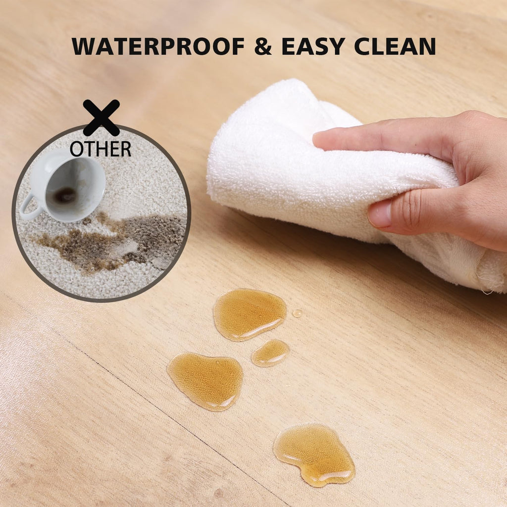 Floor Mats for Home, 6'×9' Clear Area Rug for Dining Room, Durable Non-Slip Hard Floor Rolling
