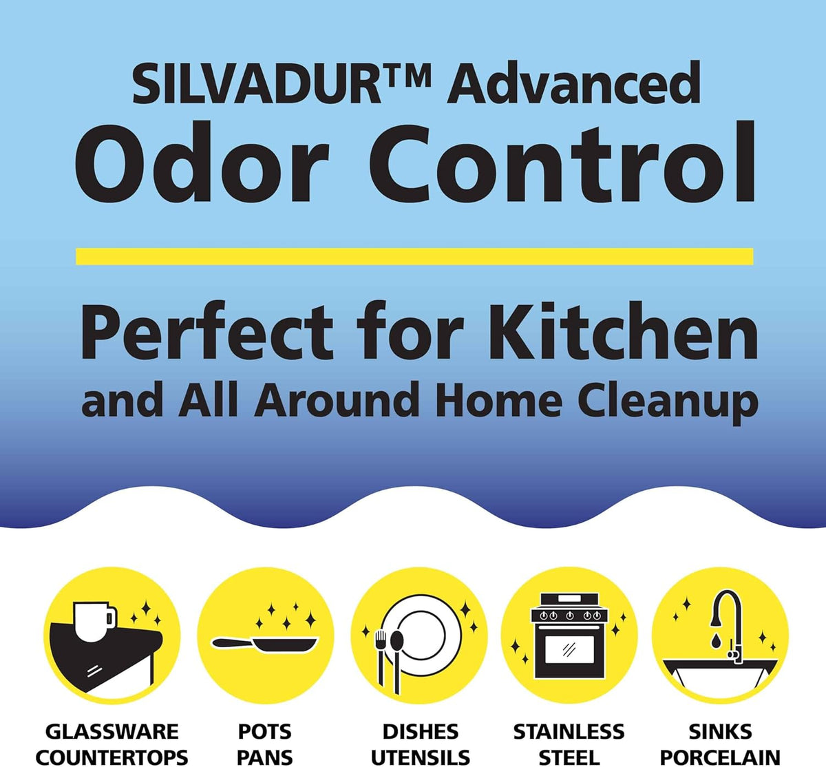Fresh Tuff-Scrub, Large, 6-Pack Scrub-N-Wipe Sponge Cloth with Silvadur Antimicrobial for Odor