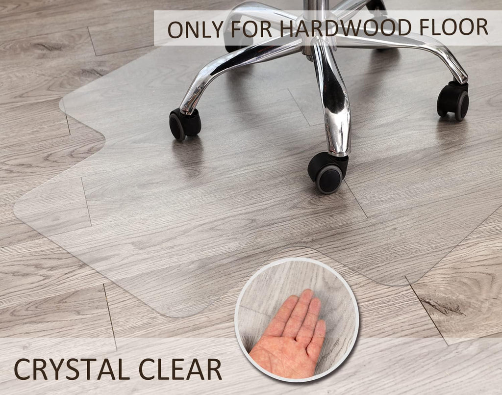 Office Chair Mat for Hardwood Floor, 48”x 30” Vinyl Desk Chair Mat Clear Floor Protector Mat for