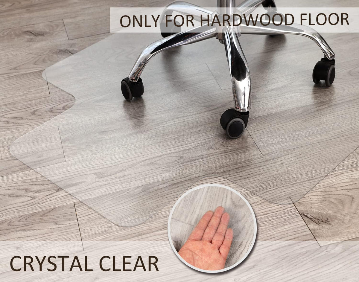 Office Chair Mat for Hardwood Floor, 48”x 30” Vinyl Desk Chair Mat Clear Floor Protector Mat for