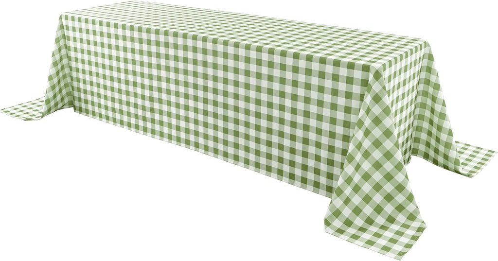 Classic Gingham Buffalo Tablecloth Fabric - Oblong 90x132 Inch Water Proof Checkered Table Cloth
