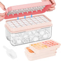 PHINOX Ice Cube Tray with Lid and Bin, 3 Pack Plastic Ice Cube Tray Molds, 96(4 * 8 * 3) pcs Ice