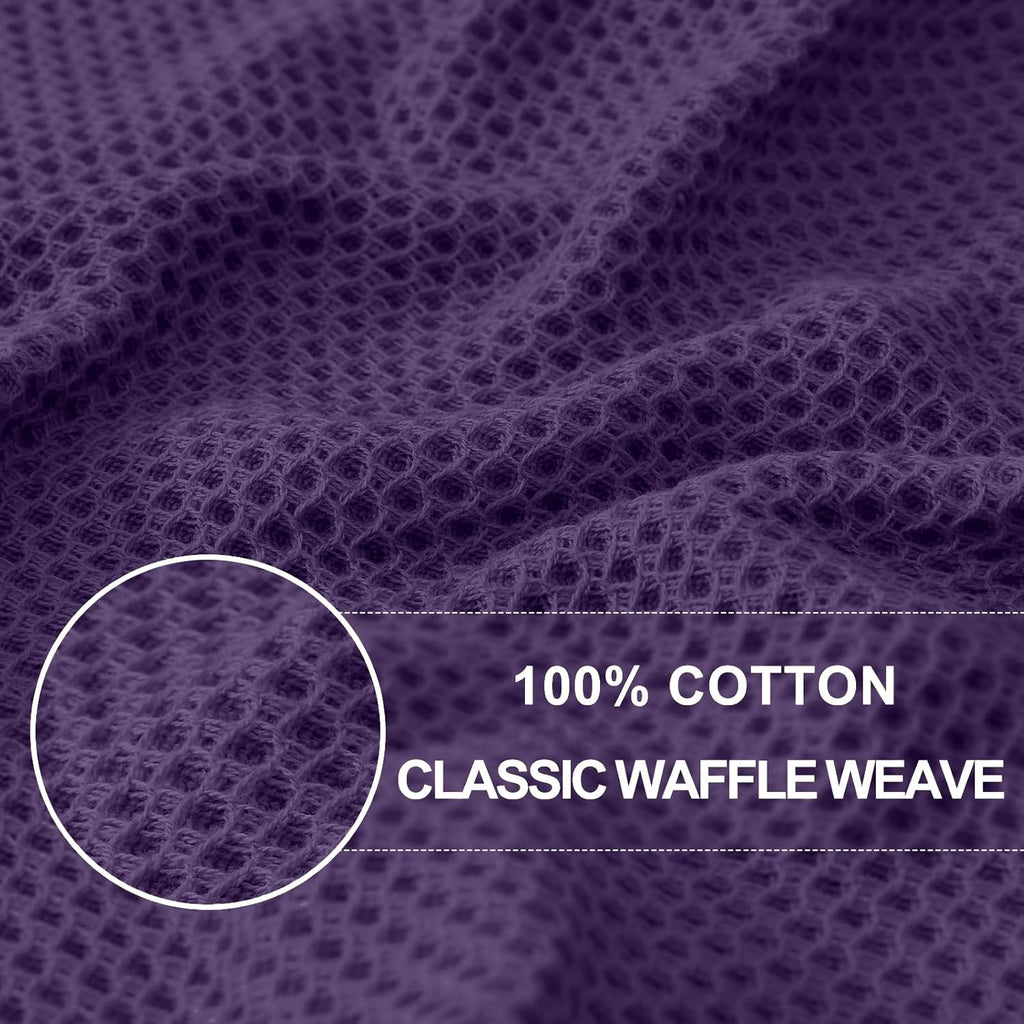 Homaxy 100% Cotton Waffle Weave Kitchen Dish Towels, Ultra Soft Absorbent Quick Drying Cleaning