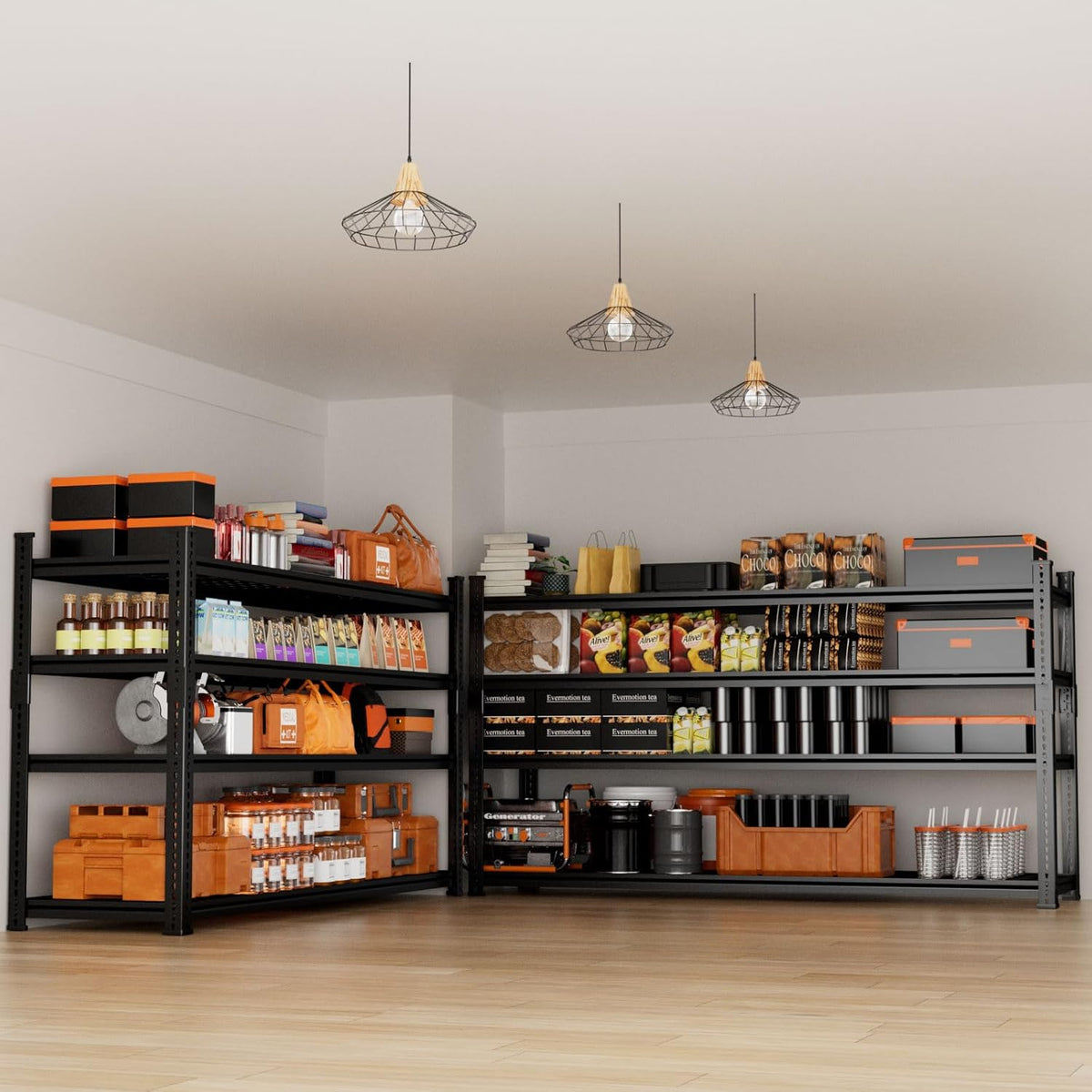 Storage Shelves Heavy Duty 2 PCS, 60"L x 24"W x 60"H Garage Wire Shelving Unit Loads 2640LBS