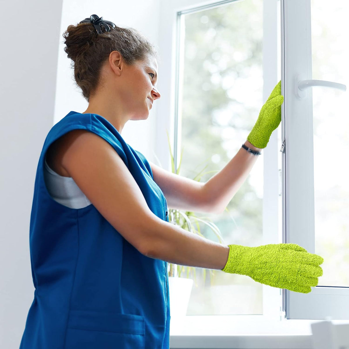 Patelai 3 Pairs Microfiber Plant Dusting Gloves Leaf Cleaning Gloves for Indoor Plants, Blinds