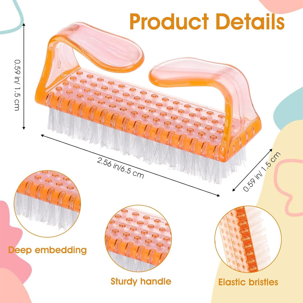 100 Pcs Handle Grip Nail Brush Bulk Nail Scrubber Cleaner Fingernail Brushes for Cleaning Nails