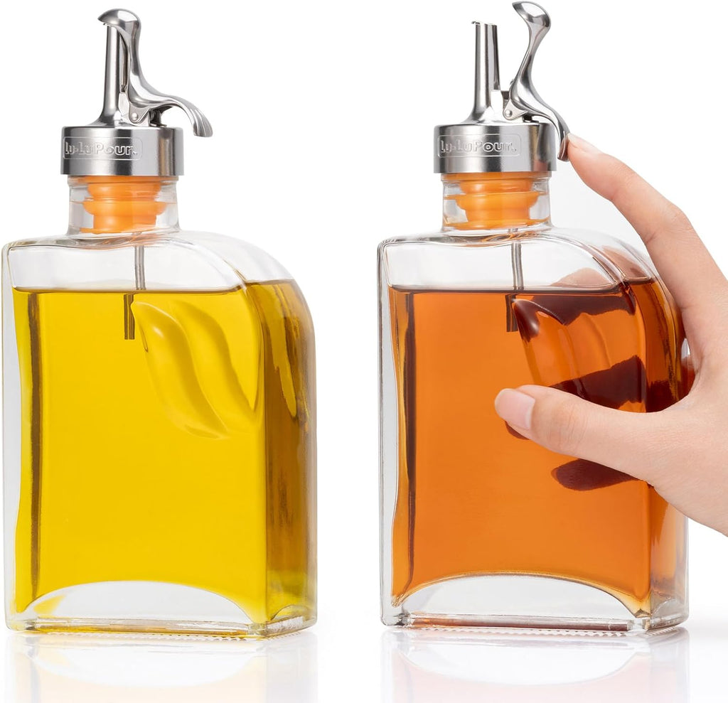 Glass Olive Oil Dispenser Bottle for Kitchen,Oil & Vinegar Dispenser Set, Coffee Syrup Bottles with