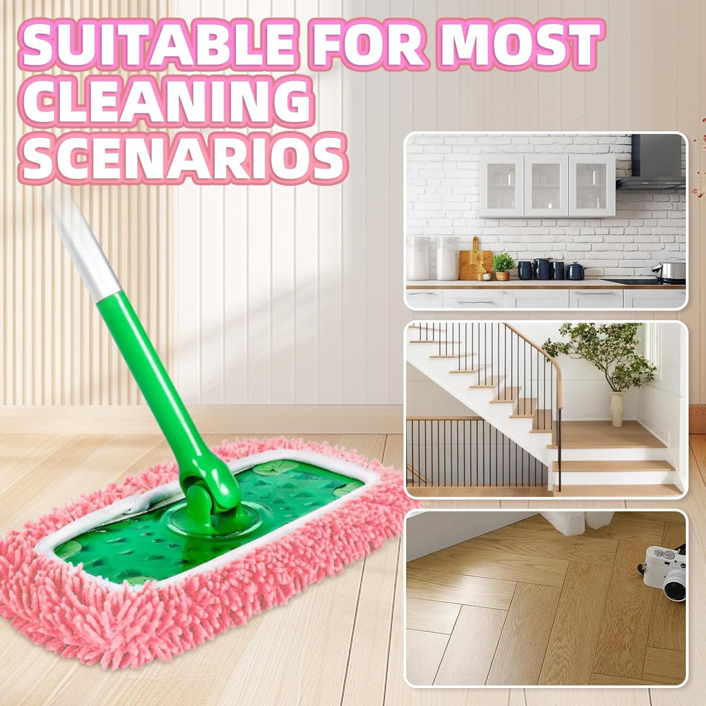 8 Pack Reusable Mop Pads Compatible with Swiffer Sweeper, Microfiber Chenille Washable Swiffer Mop