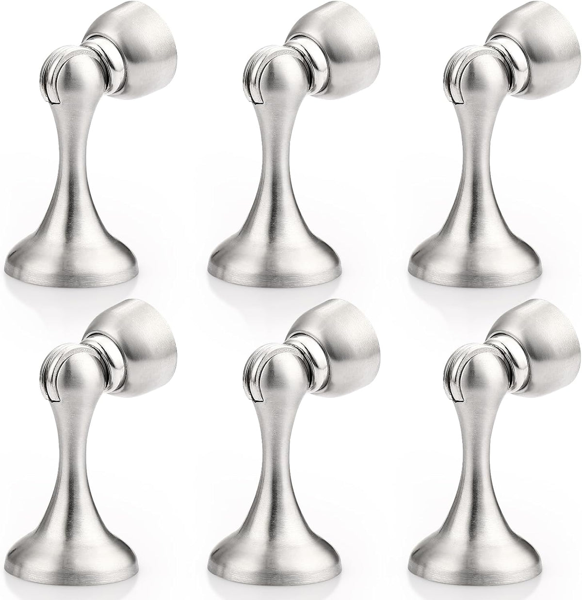 Probrico Brushed Nickel Magnetic Door Stoppers for Bottom of Door, Stainless Steel Magnet Door