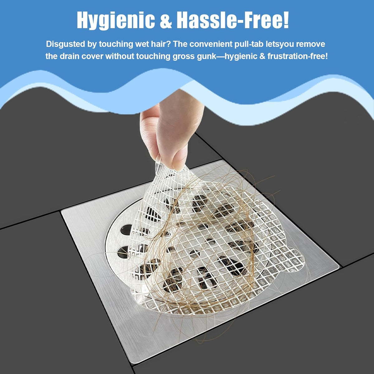 30 Pack Disposable Shower Drain Hair Catcher Hair Trap Drain Covers 4.3” Extra-Wide Mesh Hair
