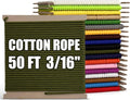 PerkHomy Cotton Rope 3/16" (5mm) 50 ft Multi Purpose Utility Diamond Braided Cord, Natural Cotton