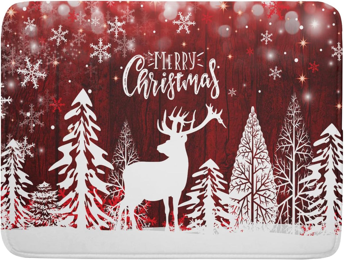 Christmas Dish Drying Mats for Kitchen Counter 16x18 Inch Merry Christmas Happy New Year Snowflake