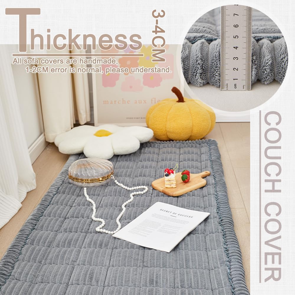 Couch Cover for Dogs Washable, Fuzzy Pet Couch Covers for 2 Cushion Sofa Pet Friendly, Non Slip