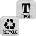 Recycle and Trash Magnets Sticker for Recycling Bins and Kitchen Cans, 2 Magnetic Sticker Adhesives