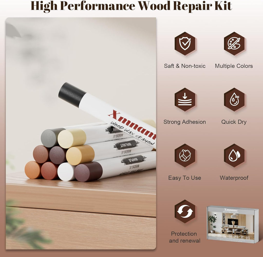 20 Colors Wood Filler Sticks Furniture Markers Touch up,Fill Putty Stick for Repair Furniture