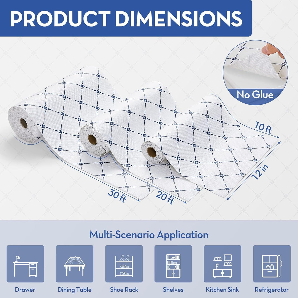 Drawer Shelf and Cabinet Liner, Thick Strong Grip,Shelf Liners Non-Adhesive Liners Protect Kitchen