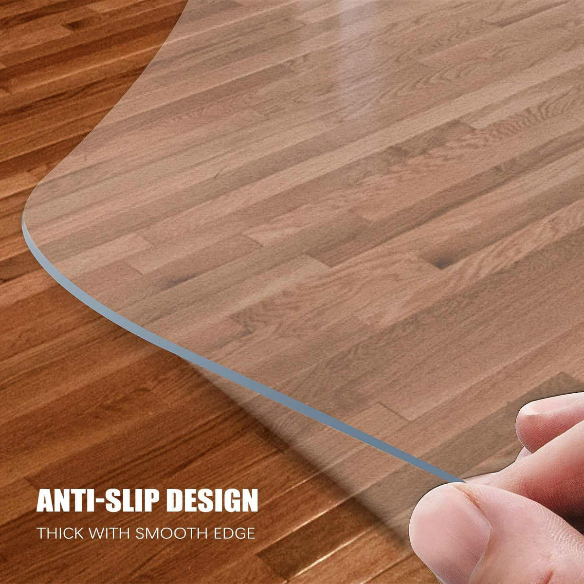 Kuyal Clear Chair mat for Hardwood Floor 30 x 48 inches Transparent Floor Mats Wood/Tile Protection