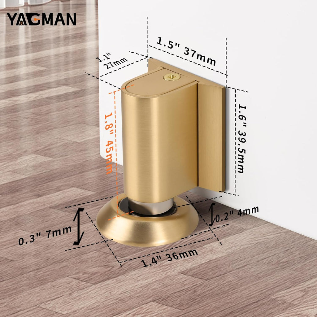 3 Pack Magnetic Door Stoppers Retractable Bottom of Door Holder No Drilling Mount Floor Door Stop