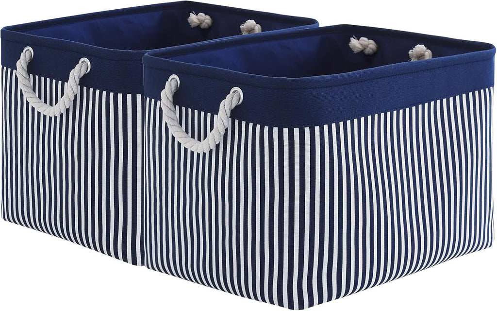 TcaFmac Organization and Storage Basket for Shelves - Large 2 Pack 16x12x12 inch Fabric Storage