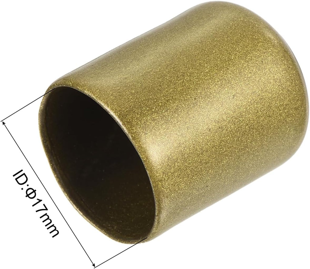 uxcell 20pcs Rubber End Caps 17mm ID Vinyl Round Tube Bolt Cap Cover Thread Protectors Gold