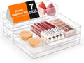 SMARTAKE 7-Piece Drawer Organizer with Non-Slip Silicone Pads, 4-Size Desk Drawer Organizer Trays