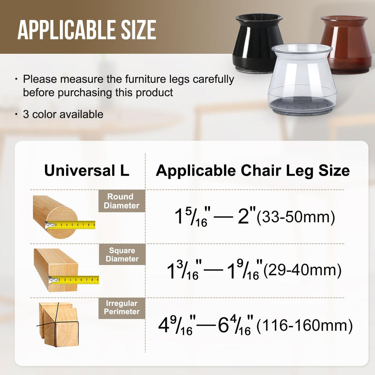 BUMACO 40Pcs Chair Leg Floor Protectors Chair Leg Protectors for Hardwood Floors Silicone Pads
